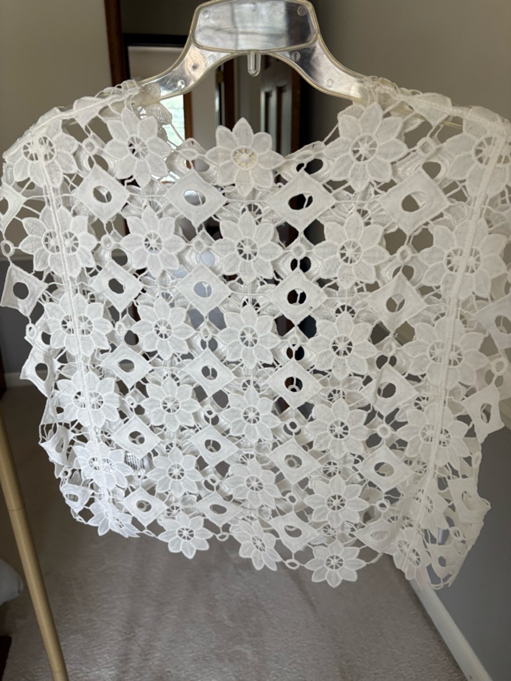 Anthropologie Maeve White Lace Crochet Tank - Picture 3 of 3